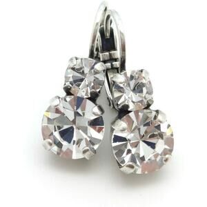 Mariana On a Clear Day Silver Earrings in Dbl Clear Round Leverback 001001 NWT